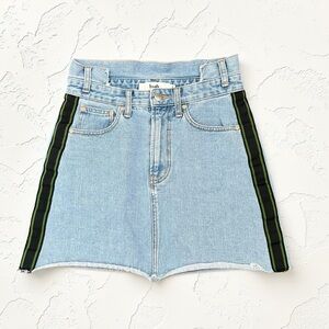 b+ab Denim Mini Skirt Sport Stripe Y2K Coquette Streetwear 28